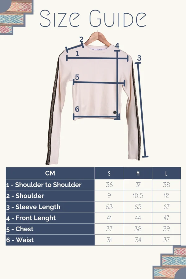 Beige Long-Sleeve Top Organic Cotton - Rit'i