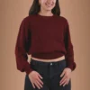 Burgundy Red Sweater Baby Alpaca Wool