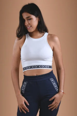 White Crop Top Organic Cotton - Yaku