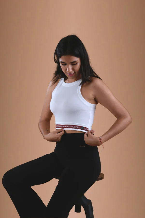 White Crop Top Organic Cotton - Puka
