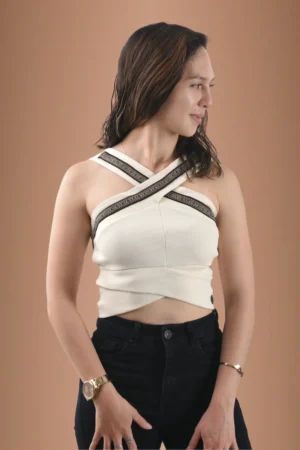 Beige Cross Top Organic Cotton - Rit'i