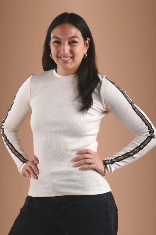 Beige Long-Sleeve Top Organic Cotton - Rit'i