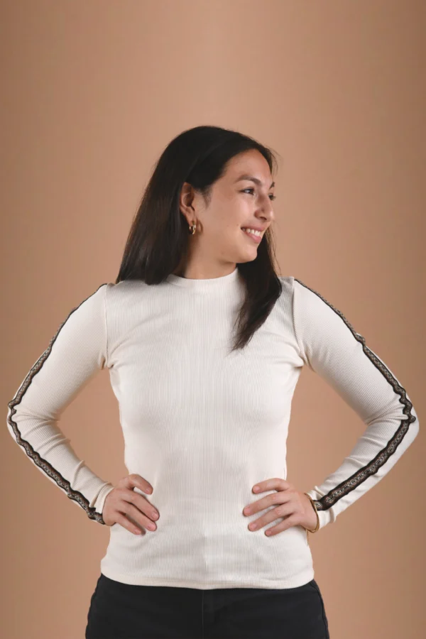 Beige Long-Sleeve Top Organic Cotton - Rit'i