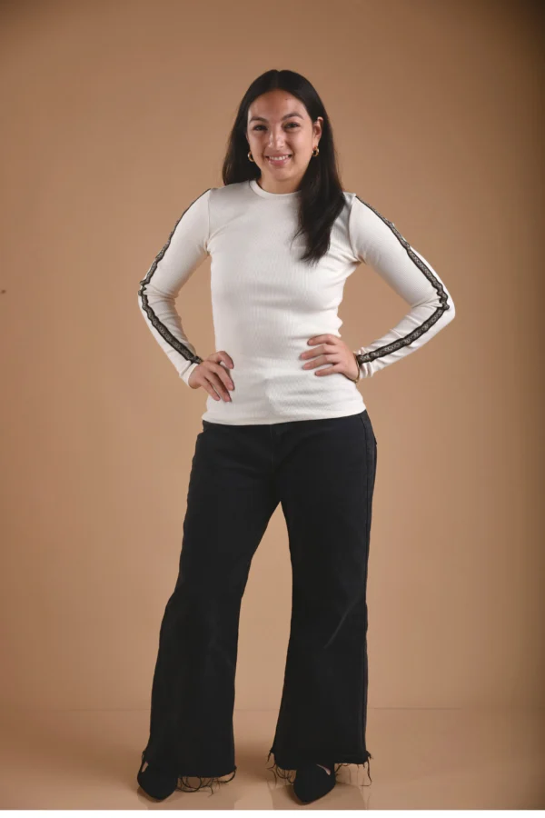 Beige Long-Sleeve Top Organic Cotton - Rit'i