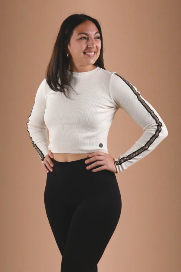 Beige Long-Sleeve Top Organic Cotton - Rit'i