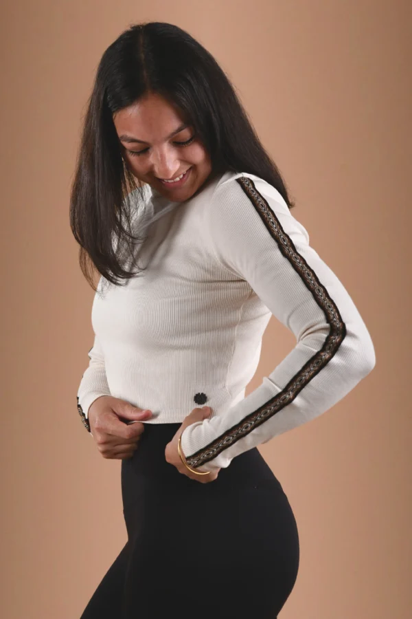 Beige Long-Sleeve Top Organic Cotton - Rit'i