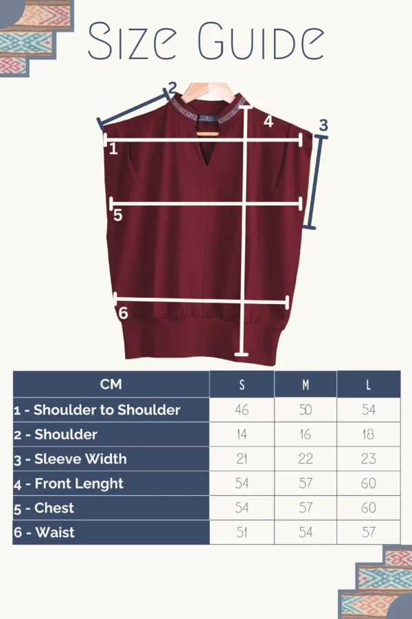 Burgundy Red Blouse Organic Cotton - Ausangate