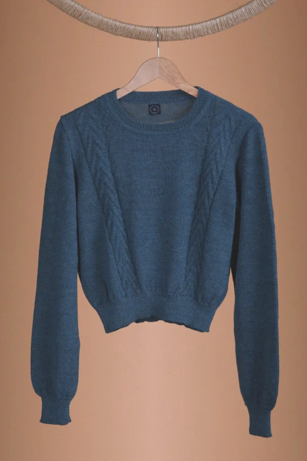 Teal Turquoise Sweater Baby Alpaca Wool