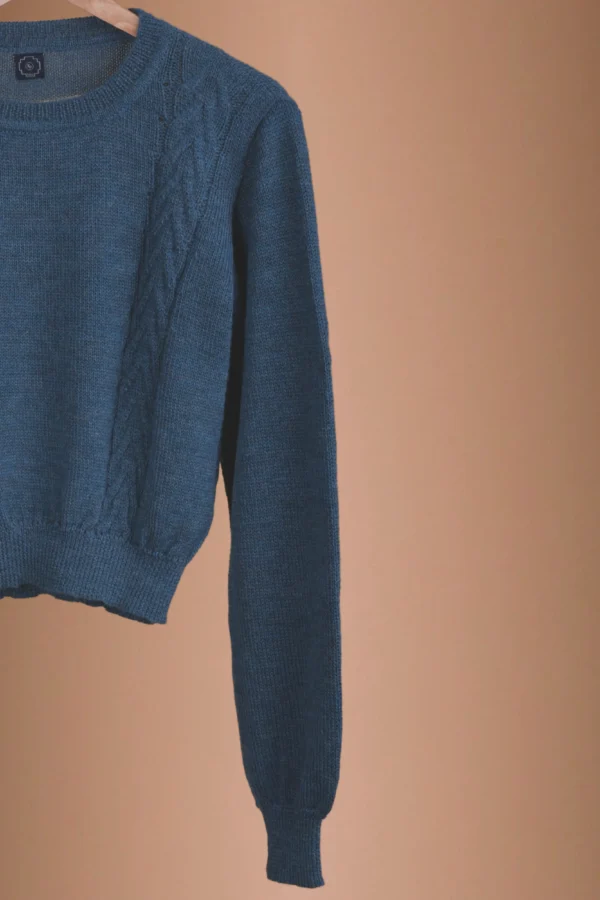 Teal Turquoise Sweater Baby Alpaca Wool