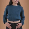 Teal Turquoise Sweater Baby Alpaca Wool