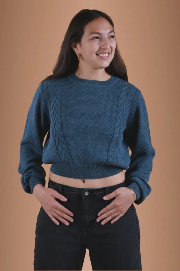 Teal Turquoise Sweater Baby Alpaca Wool