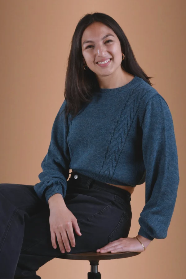 Teal Turquoise Sweater Baby Alpaca Wool