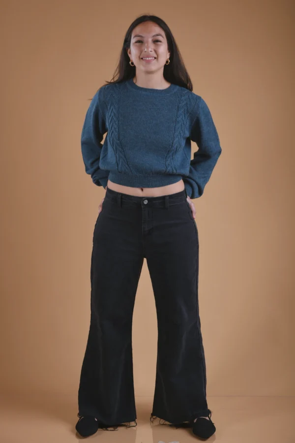 Teal Turquoise Sweater Baby Alpaca Wool