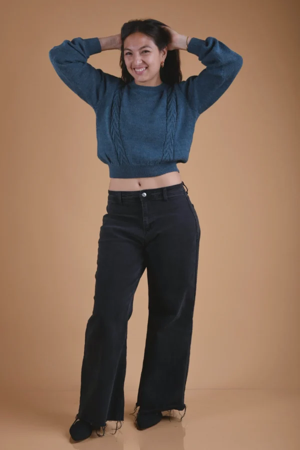 Teal Turquoise Sweater Baby Alpaca Wool