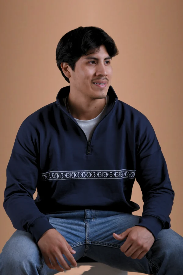 Navy Blue Pullover Organic Cotton - Yaku